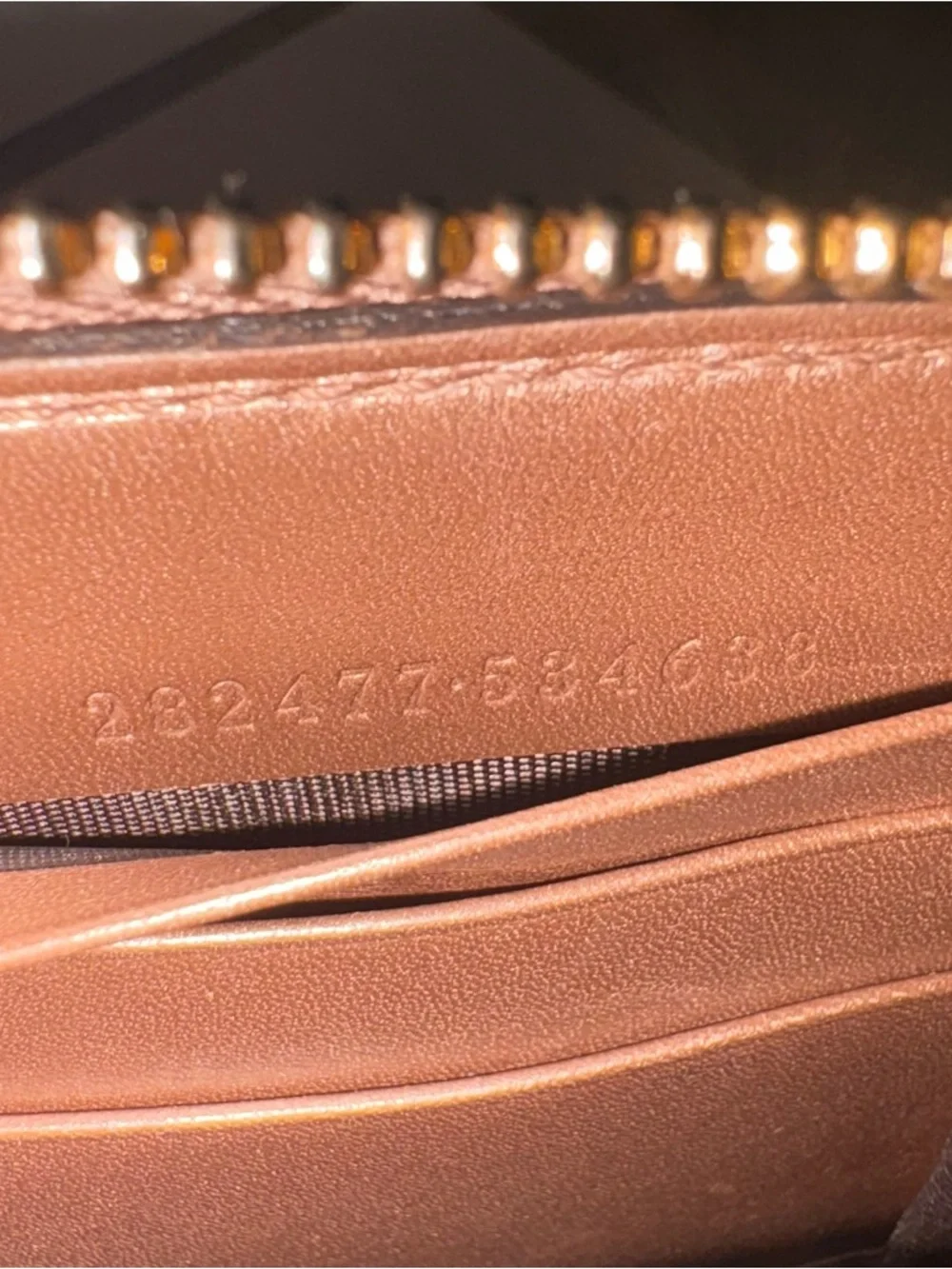 Authentic Gucci Guccissima Leather Zip-Around Wallet Metallic Bronze - Picture 8 of 12